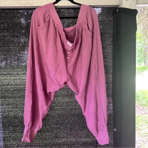 Old Navy 3X Pink Purple Waffle Pajama Pants with Pockets - Picture 2 of 4